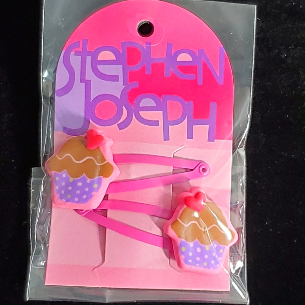 NEW Stephen Joseph Girls Cupcake Hair Barrettes